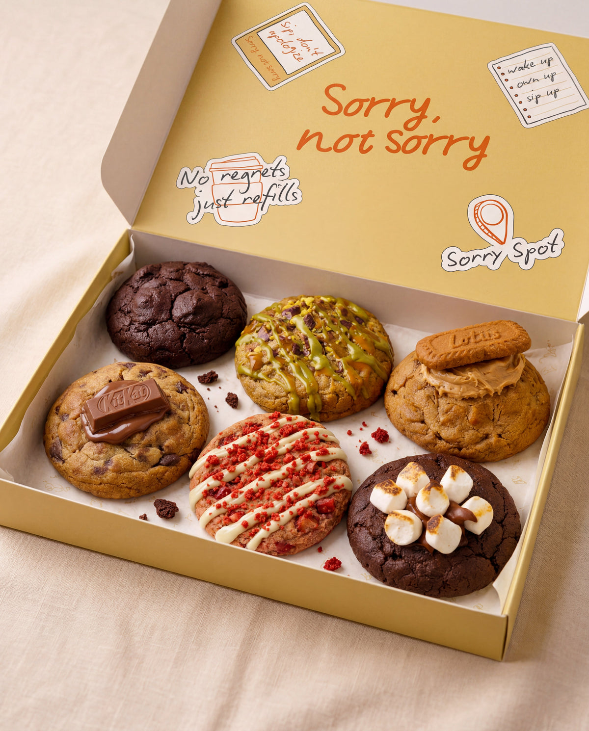 Cookie Boxes - Sorry Not Sorry Cafe