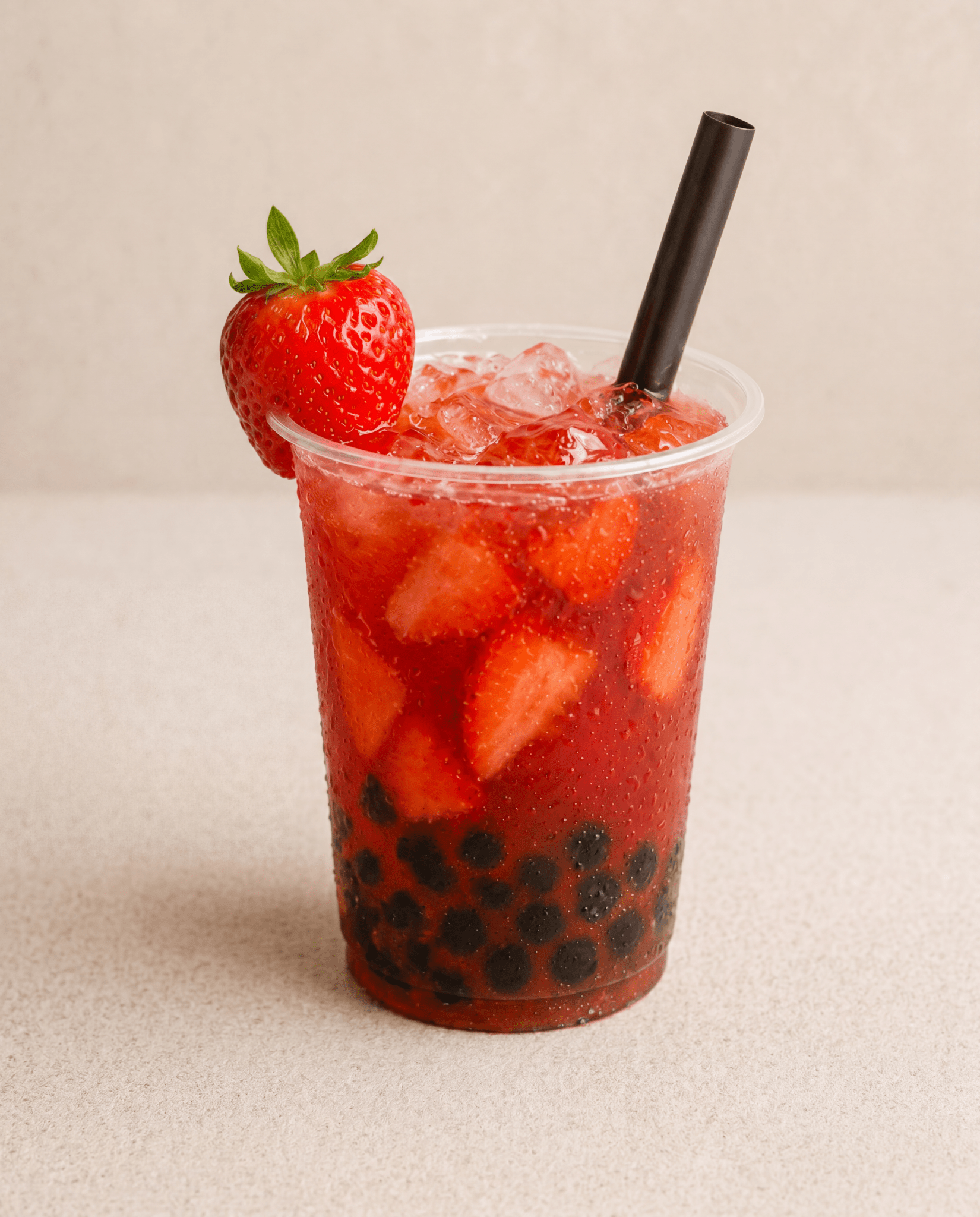 Boba strawberry tea - Sorry Not Sorry Cafe