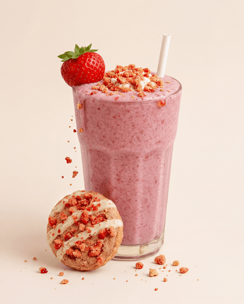Strawberry Cookie Smoothie - Sorry Not Sorry Cafe
